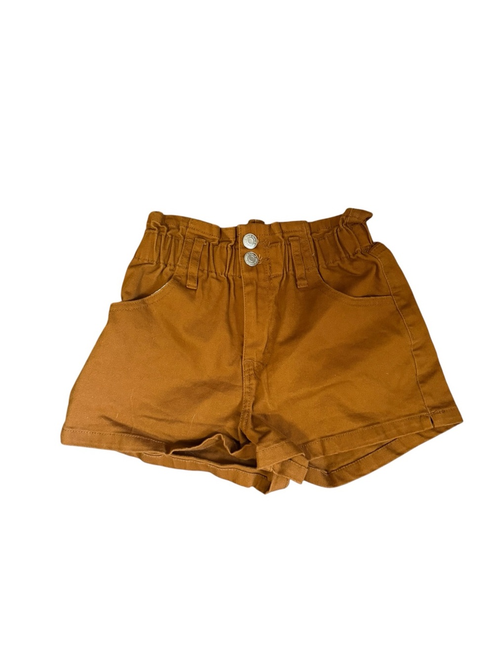 wild fable High-Waist Paperbag Shorts in Rust Brown